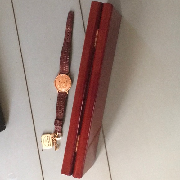 Jules RaCine Gold Liberty Coin Face Wrist Watch - Picture 11 of 16